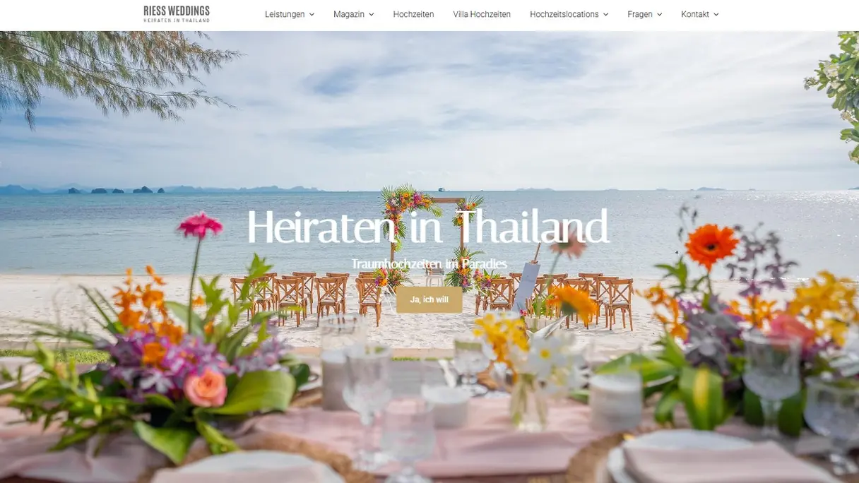 Screenshot of the project Multilingual wedding website